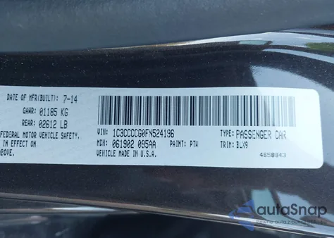 2015 Chrysler 200 C from USA, damaged, VIN 1C3CCCCG0FN524196